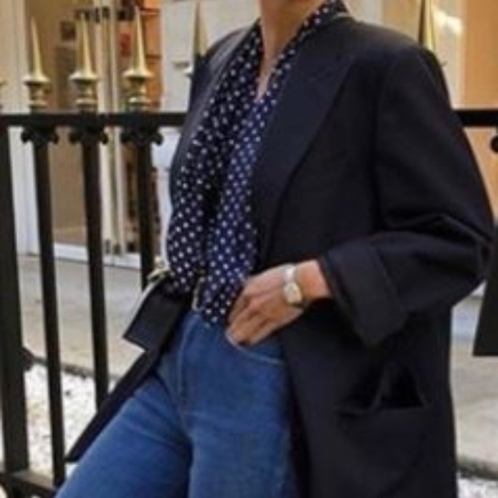 Zara Linen Blend Blazer With Pockes